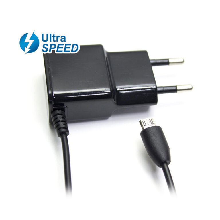 Cargador MicroUsb UltraSpeed 2.1A Negro