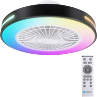 Aigostar Ventilador de Techo con Luz Silencioso, Ventilador con Luz Lámpara RGB LED con Temporizador y Luz Nocturna, Función de Memoria, 6 velocidades de ventilador, Ajuste de Brillo y Color