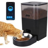 Nobleza - Comedero Automático Inteligente WiFi para Gatos y Perros - 4.2L, Controlado por App, Programable (1-10 Comidas al Día), Dispensador de Comida, Negro