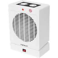 Aigostar Cavalier - Mini Calefactor de aire con termostato regulable, 1000/2000W, 2 niveles de calor o ventilador a temperatura ambiente, oscilación 90º. Estancias hasta 20m². Rápido calentamiento