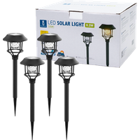 Aigostar Zula - 4 x Lámpara LED solar para jardín y exteriores, luz cálida 3000K, IP44 a prueba de agua.