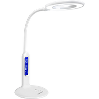 Aigostar Flexo 10KZP - Lámpara de escritorio LED 7W, Pantalla LCD con calendario, temperatura, alarma. táctil, 360lm. 5 Niveles de intensidad, 2 modos de iluminación luz blanca y cálida. Color blanco