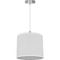 Aigostar Lámpara colgante, Lámpara de techo con pantalla de tela, candelabro Blanco, tulipa redonda, sin bombilla, Casquillo E27, sencilla y elegante lámpara de interior