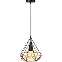 Aigostar Lámpara de techo vintage. Casquillo E27. Lámpara diseño industrial de acero negro y cuerda beige. Estilo retro para decorar el salón, pasillo, dormitorio, despacho, comedor, cafeterías etc