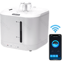 Nobleza - 2.5L Bomba de Agua Inalámbrica Automática Fuente Inteligente para Gatos y Perros, con Temporizador y Control Remoto de la aplicación, Fuente de Agua para Gatos con Triple Filtración, Blanco
