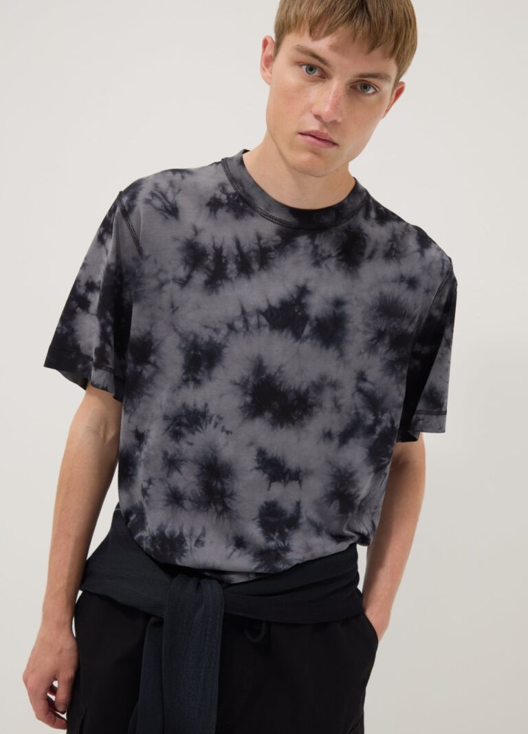 B.ANGEL Camiseta Azul De Algodón Puro Con Estampado Tie-dye, Hombre, Negro/Gris, Talla: