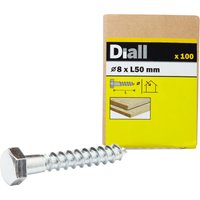 100 tornillos barraqueros hex 8x50 mm dial
