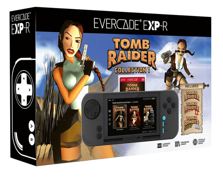 Consola Evercade EXP-R Neon Retro + Tomb Raider Collection 1