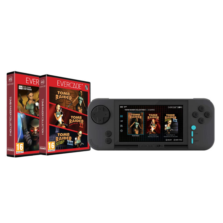 Consola Evercade EXP-R Neon Retro + Tomb Raider Collection 1 y 2 (2)