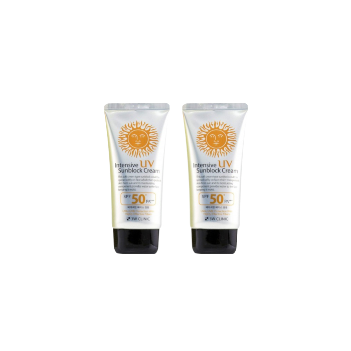 3W Clinic Intensive UV Sunblock Cream SPF50+ PA+++ - 70ml (2ea) Set
