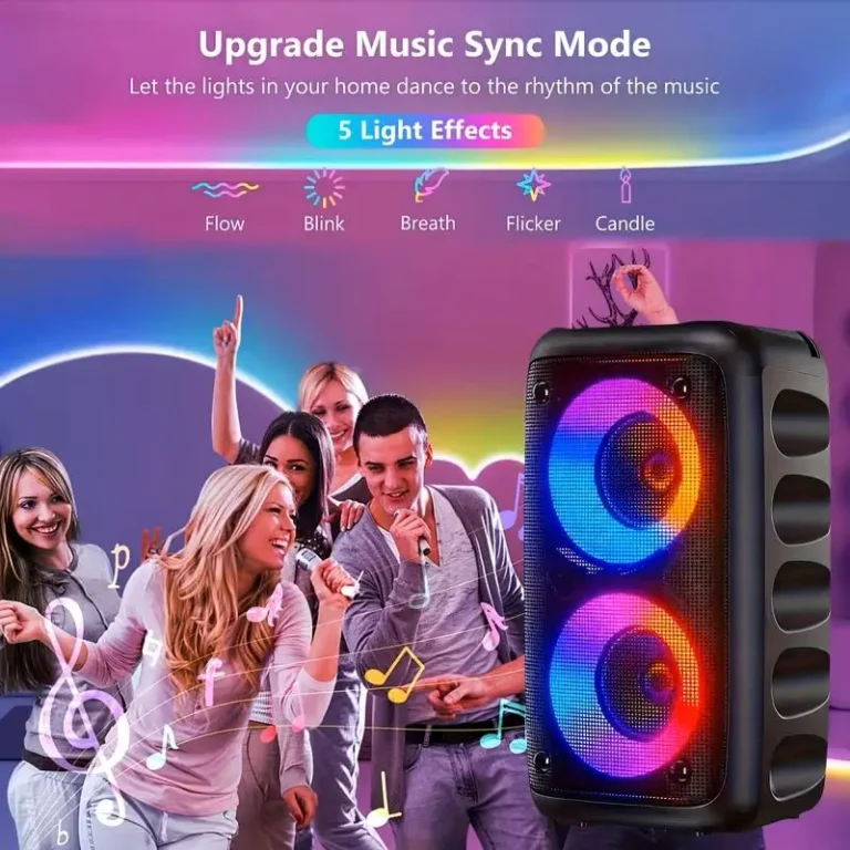 Altavoz Bluetooth Inalámbrico con 1 Micrófono, Doble Woofer, Radio FM, USB/Tarjeta TF, TWS, 2400mAh, Listo para…