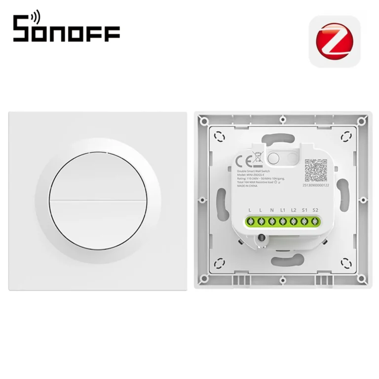 SONOFF Orb-ZBW2 Interruptor de Pared Inteligente Zigbee de 2 Canales MINI-ZB2GS-E, 16A de Carga Total, Amplificador…