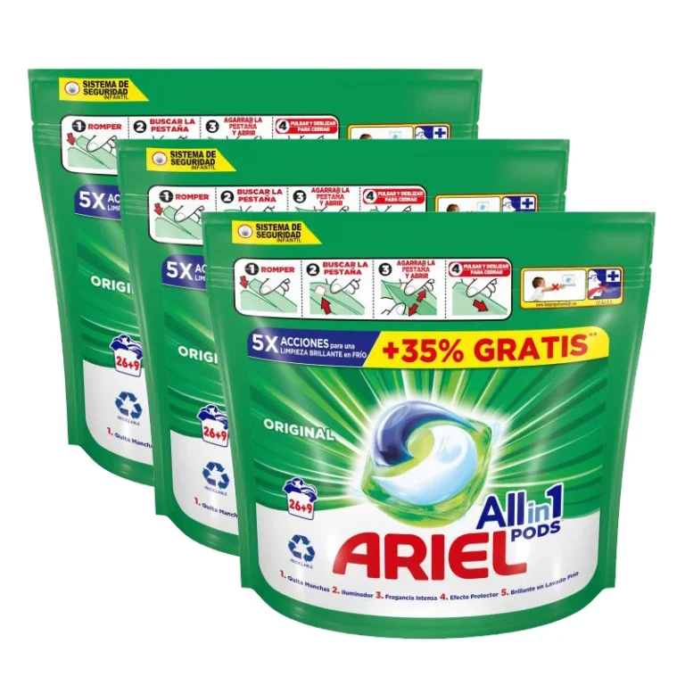 Ariel All-in-1 Pods Detergente Líquido – Pack de 3 De 26+9 (Total 105 Cápsulas) | Limpieza…