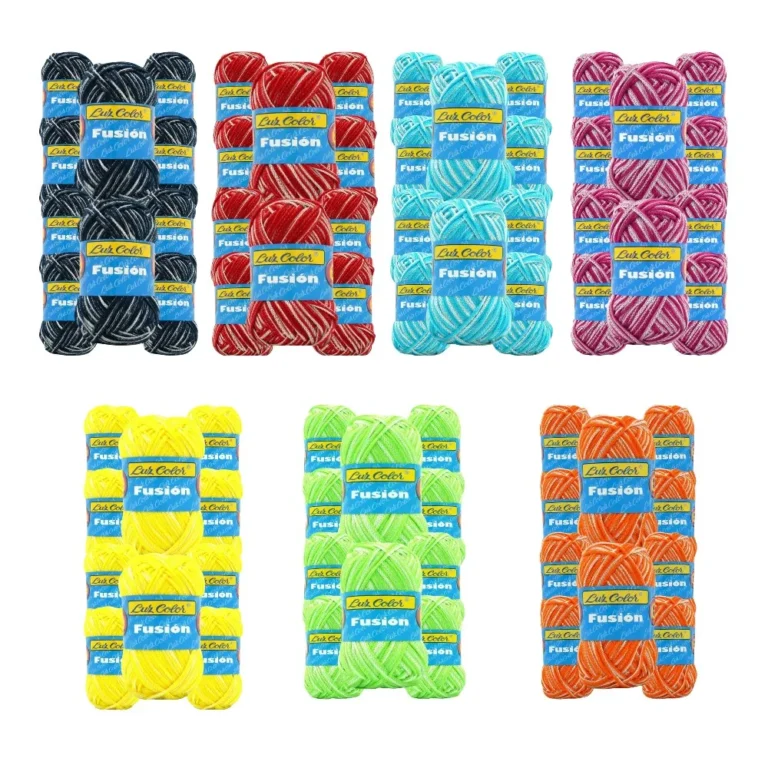 Lote 70 Ovillos fusion Multicolor COMPRAR hilo Seda - Suave Hilo seda para Tejer 50g 100m…