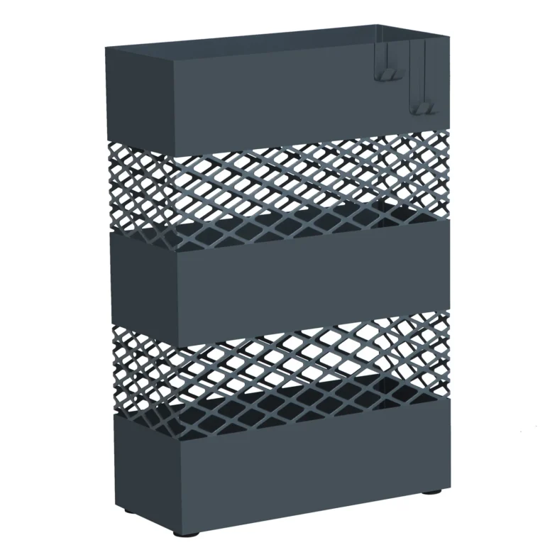 SONGMICS Paragüero de Metal, Paragüero Rectangular, 28 x 12 x 41 cm, con Recipiente de Agua,…