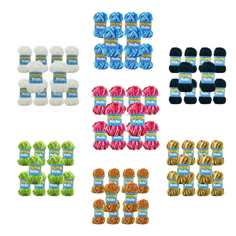 Lote 70 Ovillos Multicolor nube – Hilo Seda Suave con Nylon Premium 50g - 95m Agujas…