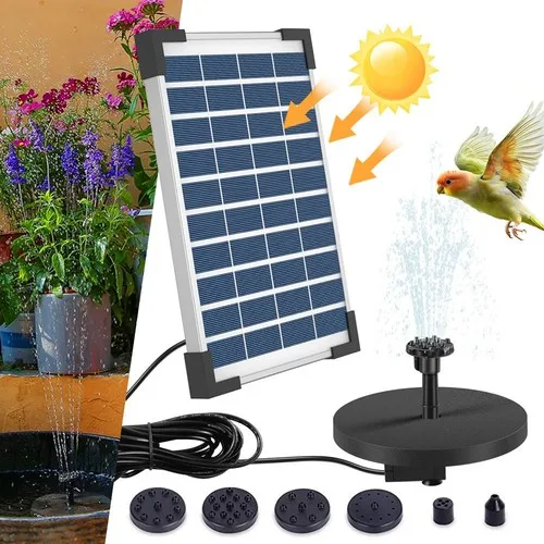 Bomba de Fuente Solar de 5W para Exteriores, Fuente de Agua Solar Decorativa de Bajo Consumo…