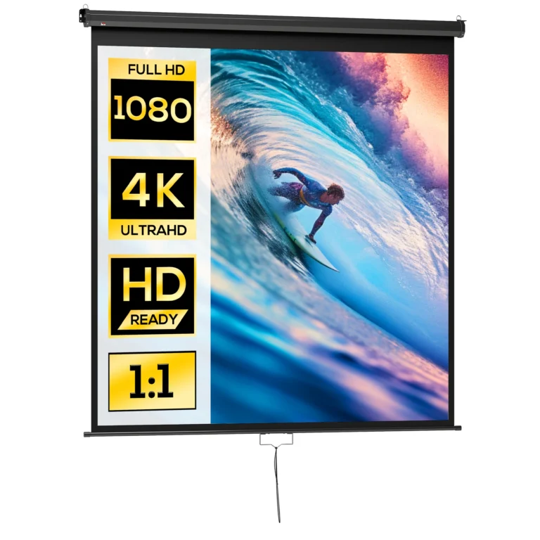 Pantalla de proyección de 99 pulgadas, proyector de vídeo, para cine en casa, 1: 4K HD…