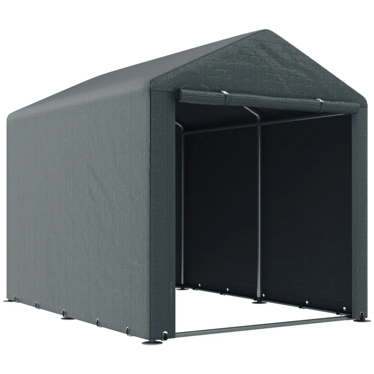 Outsunny Carpa para Herramientas Bicicletas y Motos 1,6x2,2x1,7 m Gris Oscuro