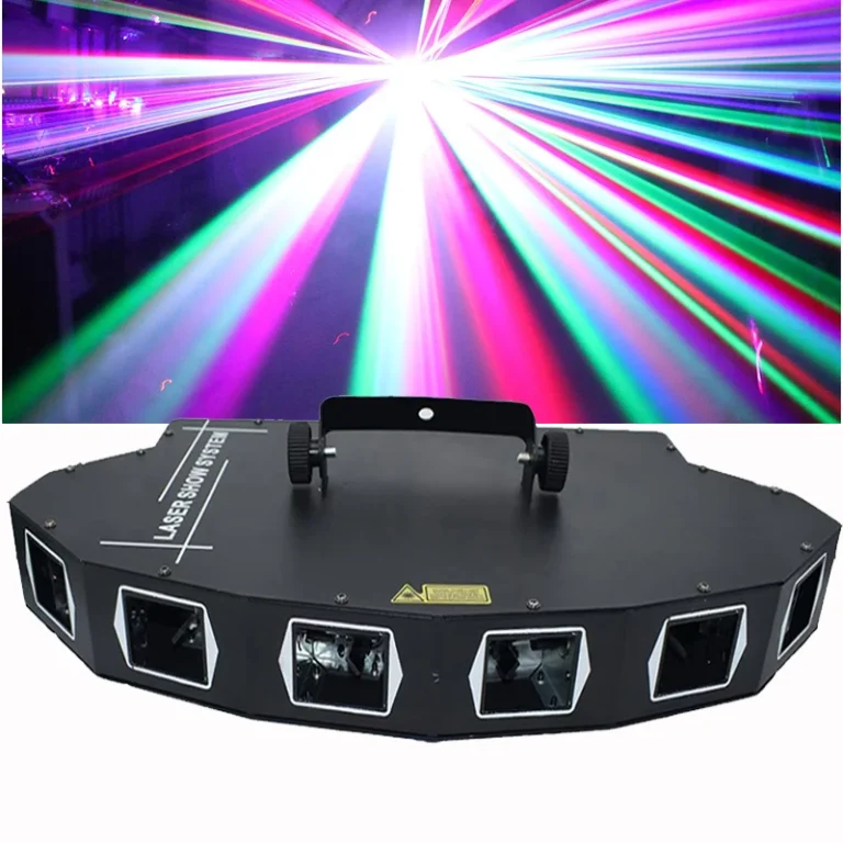 6 lentes RGB a todo Color DMX512 línea de escaneo láser proyector de luz de escenario…