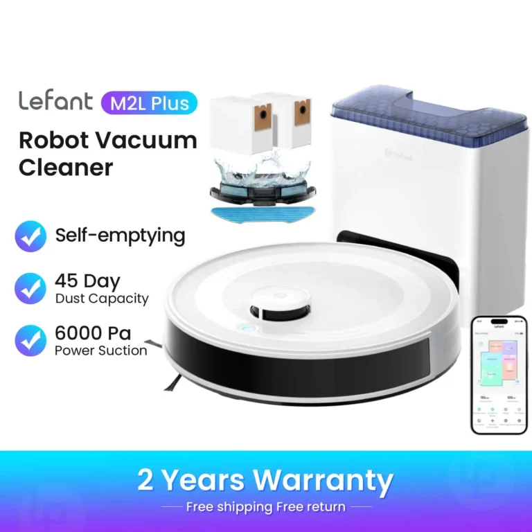 Lefant M2 Plus Aspiradora y fregona robot con tecnología LiDAR, detección de obstáculos PSD de 190°,…