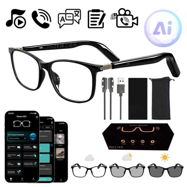 Gafas Inteligentes con Audio, Traducción en Tiempo Real, Reproducción de Música de Alta Fidelidad, Llamadas con…