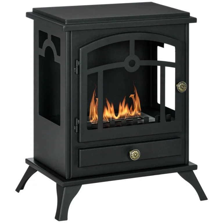 HOMCOM Chimenea de bioetanol con soporte, quemador de 1,2 L, aproximadamente 3 h de tiempo de…