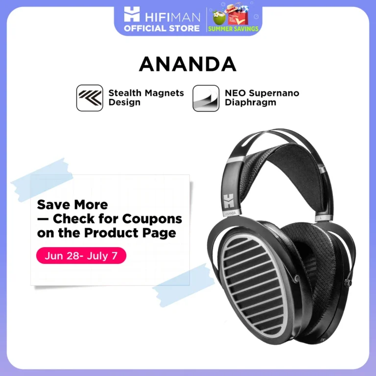 HIFIMAN Ananda Stealth Magnet Auriculares Hi-Fi magnéticos planos de tamaño completo con espalda abierta y sobre…