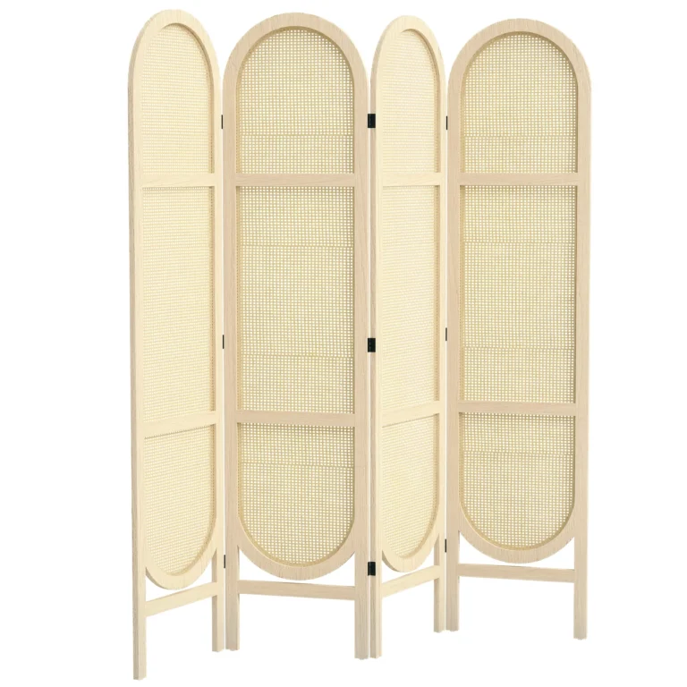 Separador de ambientes plegable y portátil HOMCOM de cinco paneles con cubierta interior de 4 paneles,…