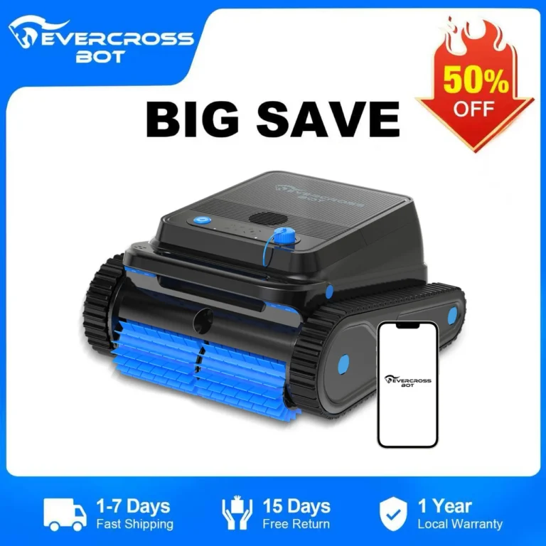 EVERCROSS BOT U8 Robot Piscina Limpiafondos y Paredes con APP, duración de batería de 120 minutos,…