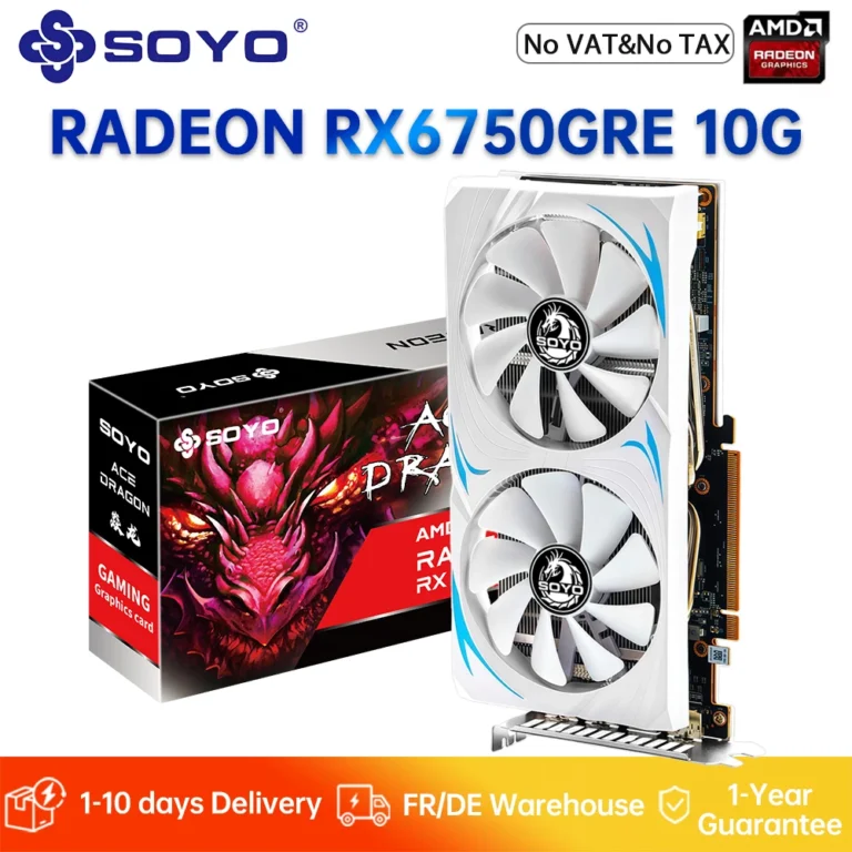 Tarjeta gráfica SOYO AMD Radeon RX6750GRE 10G, memoria GDDR6, tarjeta GPU DP compatible con HDMI de…