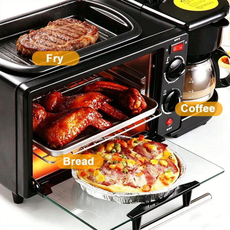Máquina de desayuno multifuncional, cafetera de goteo mini, horno para pan y pizza, sartén, tostadora, 220V,…