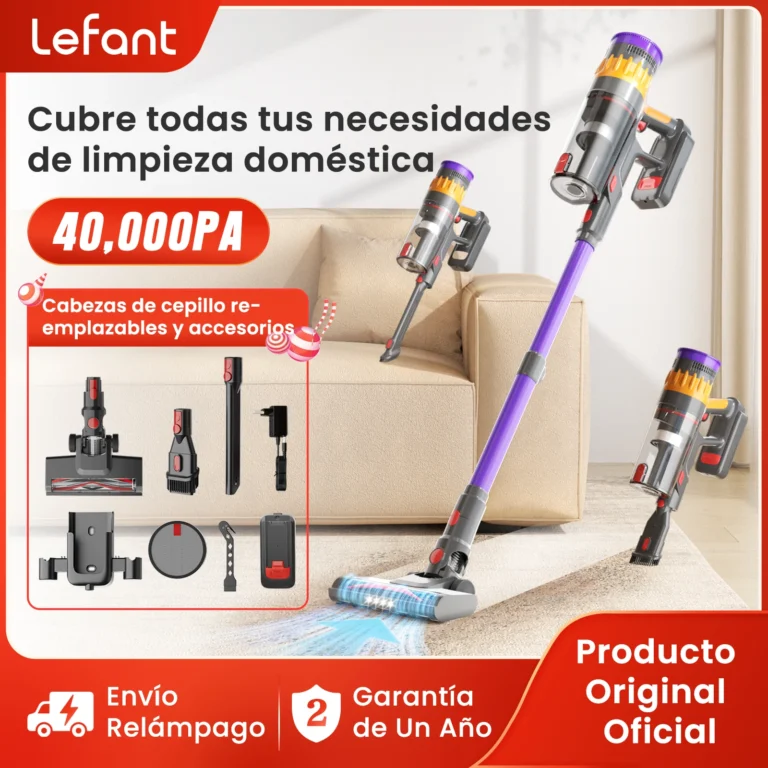 Lefant V1 Aspiradora inalámbrica con potencia de succión de 40 kPa, aparato doméstico inteligente portátil con…
