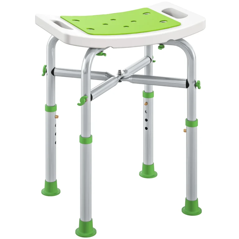 HOMCOM - Taburete de Ducha, Asiento de Ducha para Personas Mayores y Discapacitadas, Asiento Acolchado y…