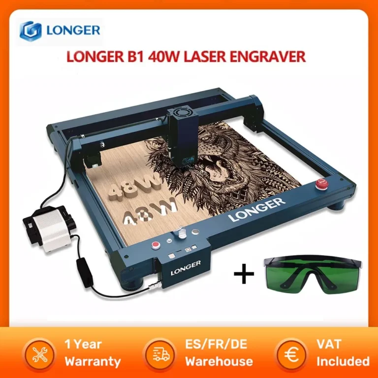 Cortador de grabado láser LONGER B1 40W 36000 mm/min tecnología láser de diodo de alta velocidad…