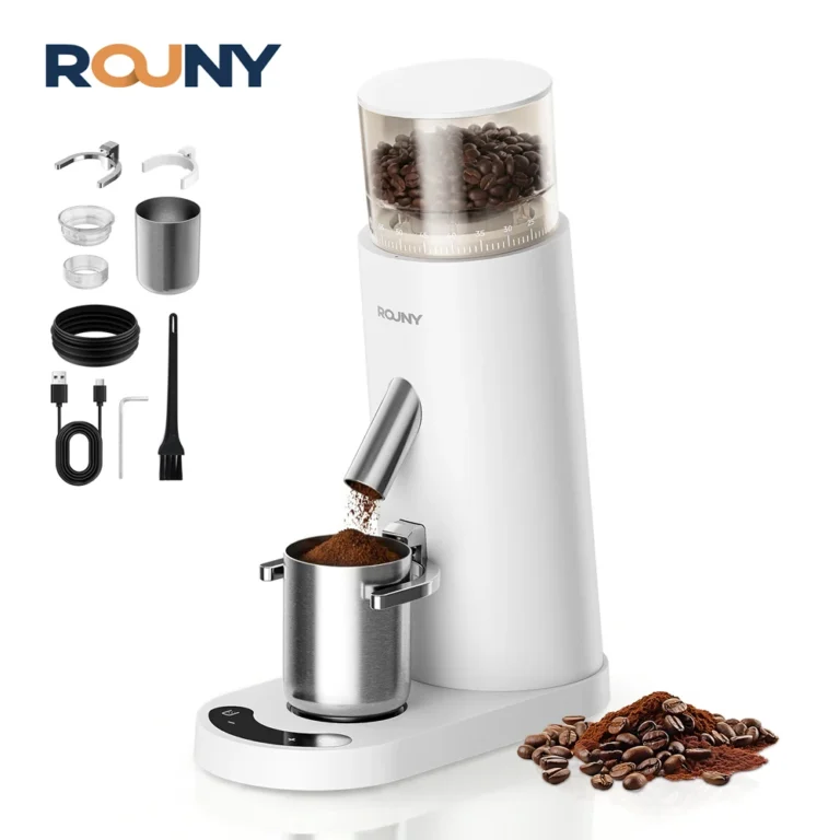 Molinillo de Café Inalámbrico ROUNY Eléctrico con 60 Ajustes de Molienda, Recargable por USB-C, Control Táctil…
