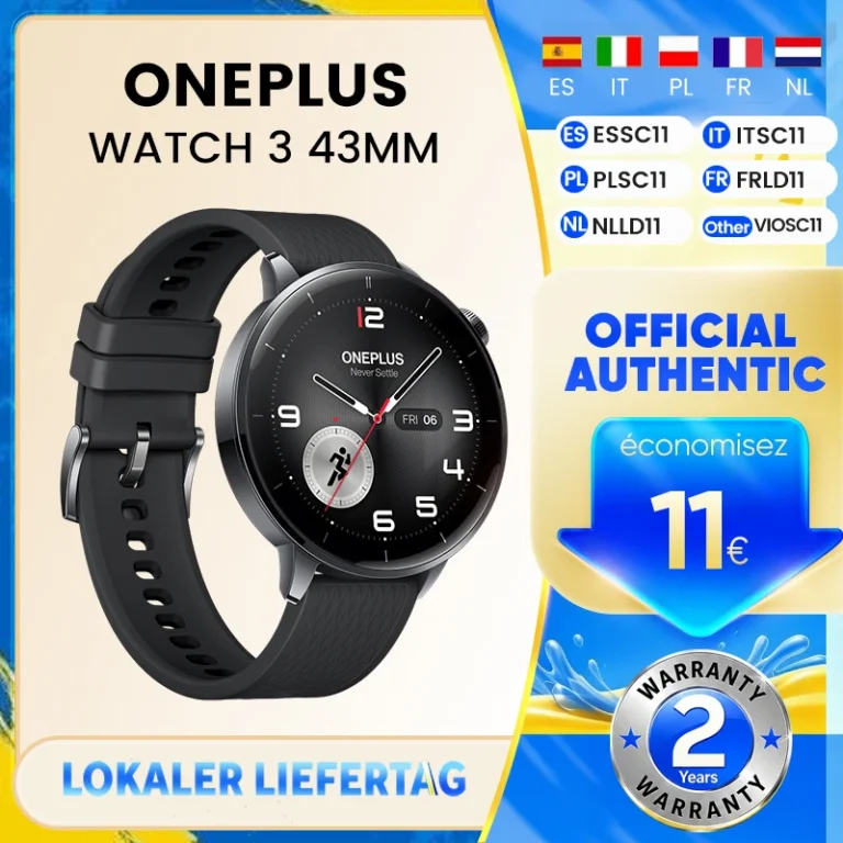 Versión Global del Reloj Inteligente OnePlus Watch 3 de 43 mm con Pantalla AMOLED de 1.32…