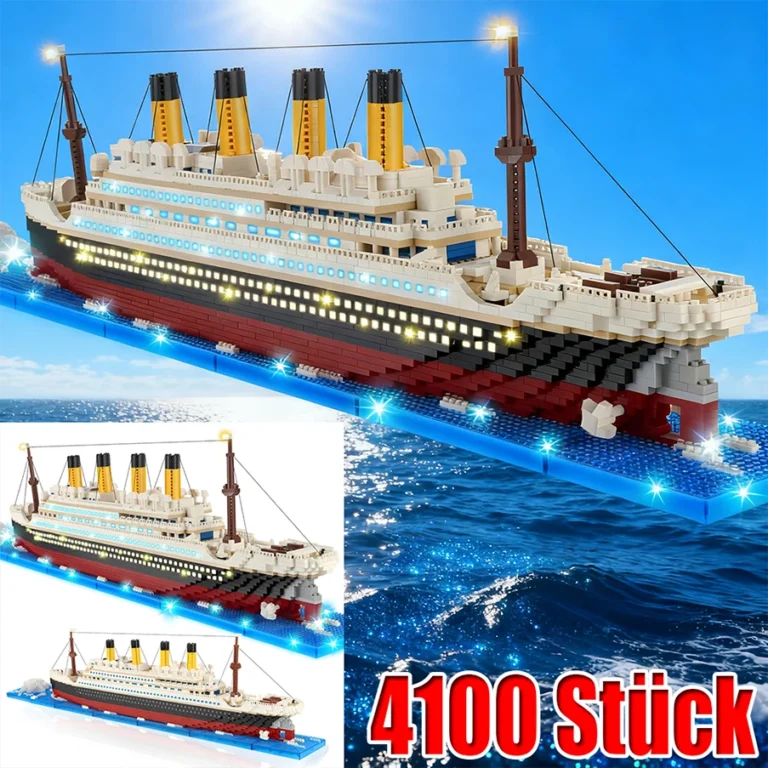 4100 piezas de bloques de construcción del crucero RMS Titanic con luces LED integradas, modelo de…