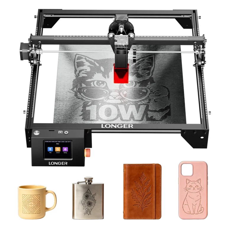 Grabador Láser de Escritorio LONGER RAY5 de 10W, Punto de Grabado de 0.06×0.06mm, Pantalla Táctil Inteligente…