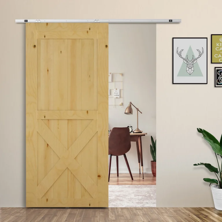 HOMCOM Kit completo puerta corredera 4x93 cm (p x l): riel, ruedas, visserie