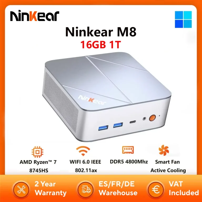 Mini PC Ninkear M8 con AMD Ryzen ™ Mini Computadoras 7 8745HS, 16GB DDR5, 1TB SSD,…