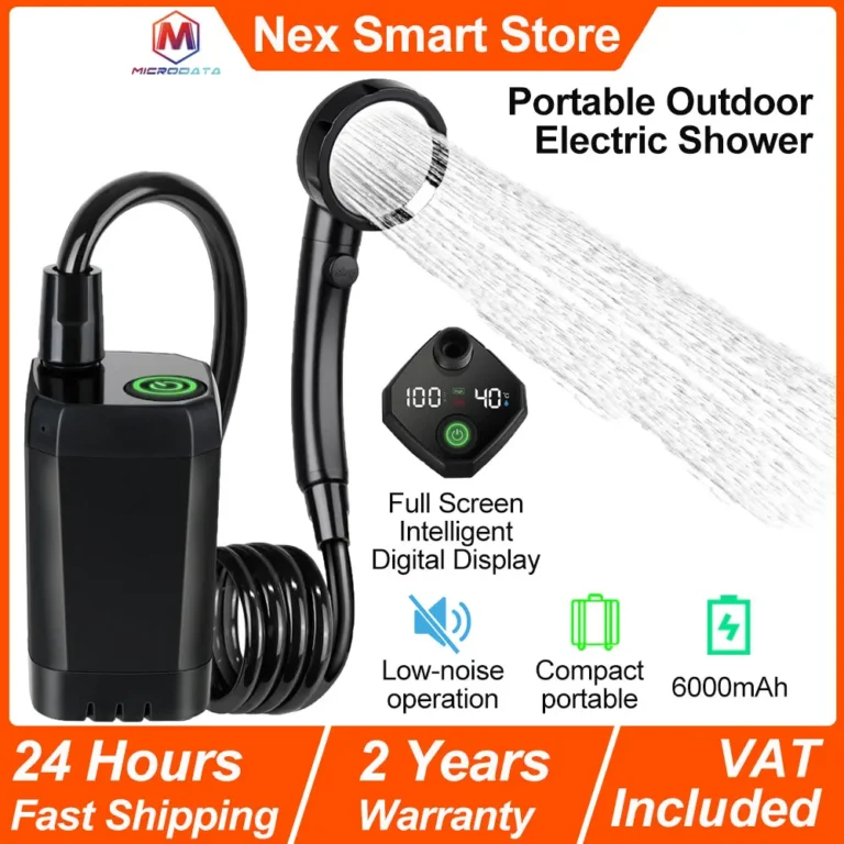 Ducha eléctrica portátil para exteriores, ducha de acampada de 6000mAh, pantalla Digital inteligente de pantalla completa…