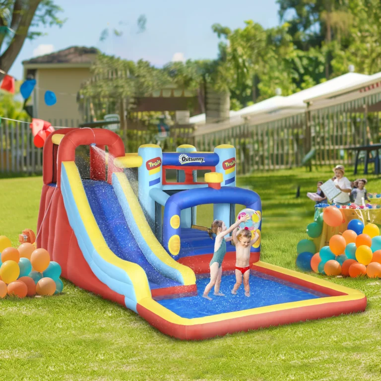 Outsunny Castillo Hinchable para Niños con Soplador 435x245x200 cm Multicolor