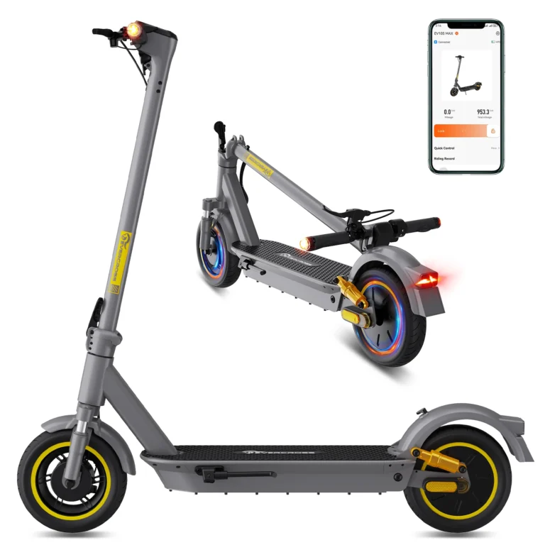 Scooter eléctrico plegable de 10'' con control por aplicación, alcance máximo de 90 km, velocidad máxima…