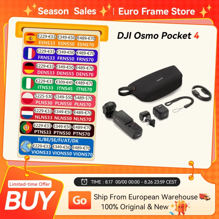 Nuevo DJI Osmo Pocket 4 2026, Cámara Gimbal de Bolsillo con CMOS de 1″, Rango Dinámico…