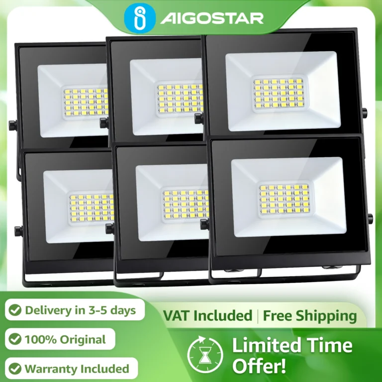 Proyector Led Aigostar 20W 1650Lm Ip65 | 28 LED, luz fría 6500K (paquete de 6)