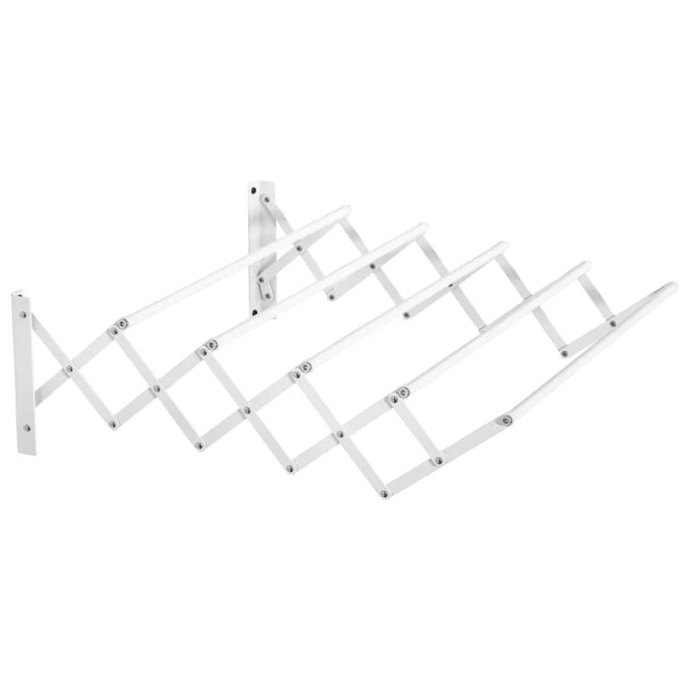 HOMCOM Tendedero de Pared Extensible Metal con 5 Barras Interior Exterior