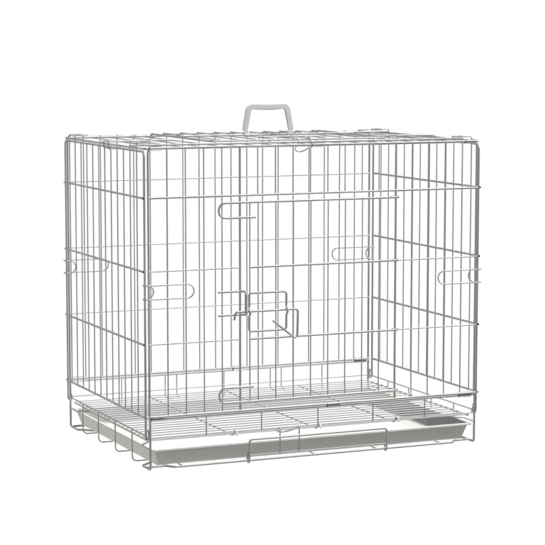 Jaula plegable para perros Pawut de metal con bandeja extraíble, puerta 1 con cerradura - 61x43x50…