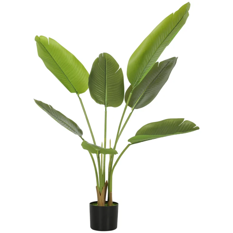 HOMCOM Planta Artificial de Interior, Árbol de Plátano Artificial de 30 cm con Maceta de Plástico…