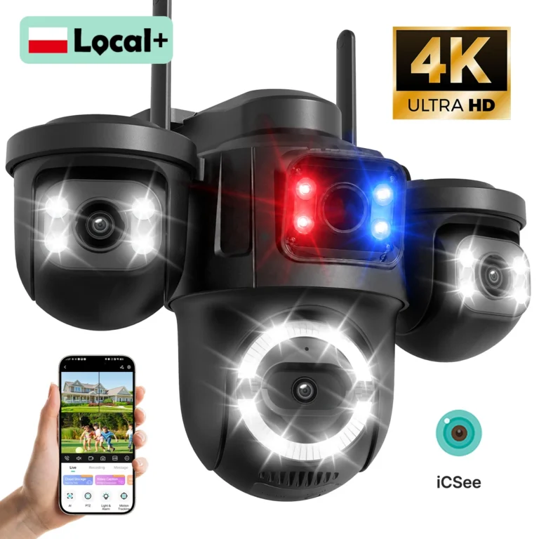 Cámara IP WiFi WONSDAR iCsee para Exteriores, Triple Lente, Tres Pantallas, Cámara PTZ, Detección por IA,…